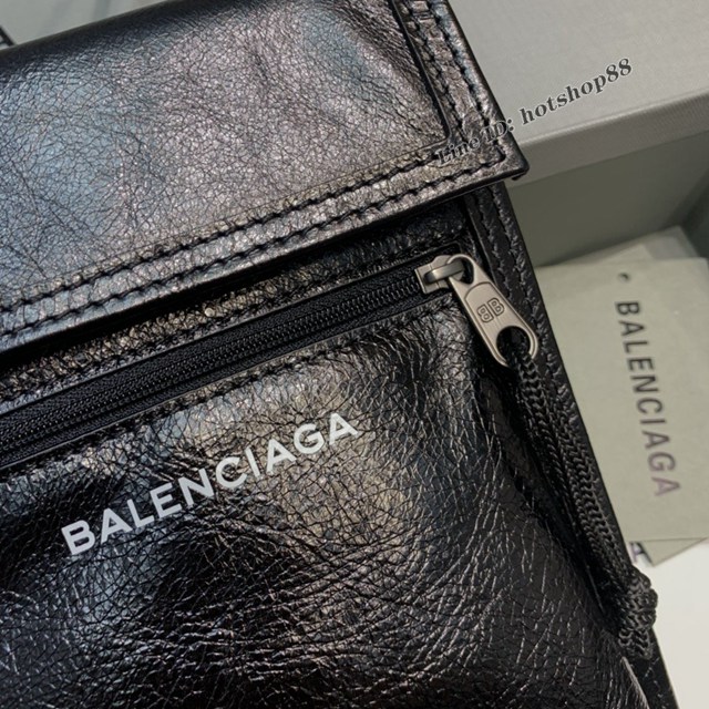 Balenciaga專櫃爆款小挎包 巴黎世家褶皺皮手機包 fyj1486